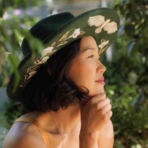 NIB - Wild As Heck Green Floral Hat - Picture 2 of 4